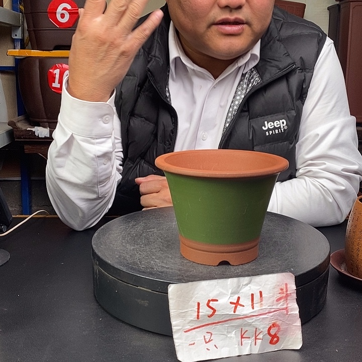 紫砂花盆货号一只K8