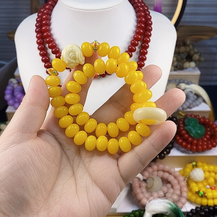 白玉菩提吊坠纯天然黄菩提