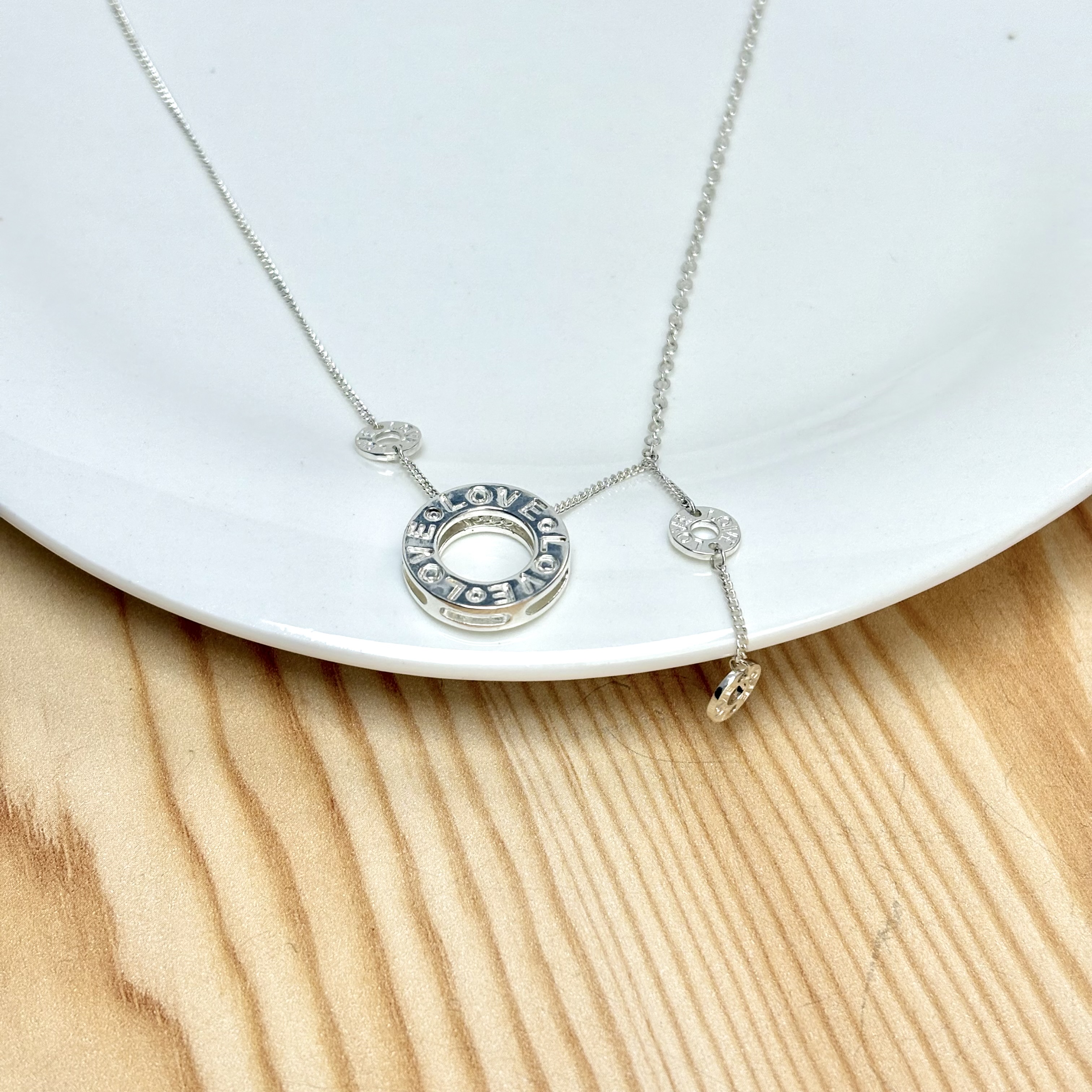 坠链均足银 水贝银坊「爱之旋律」简约百搭坠