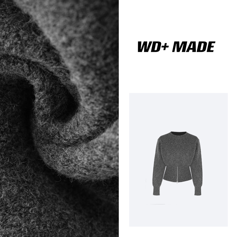 港式时尚设计师百搭小众纸片人拉链长袖毛衣上衣