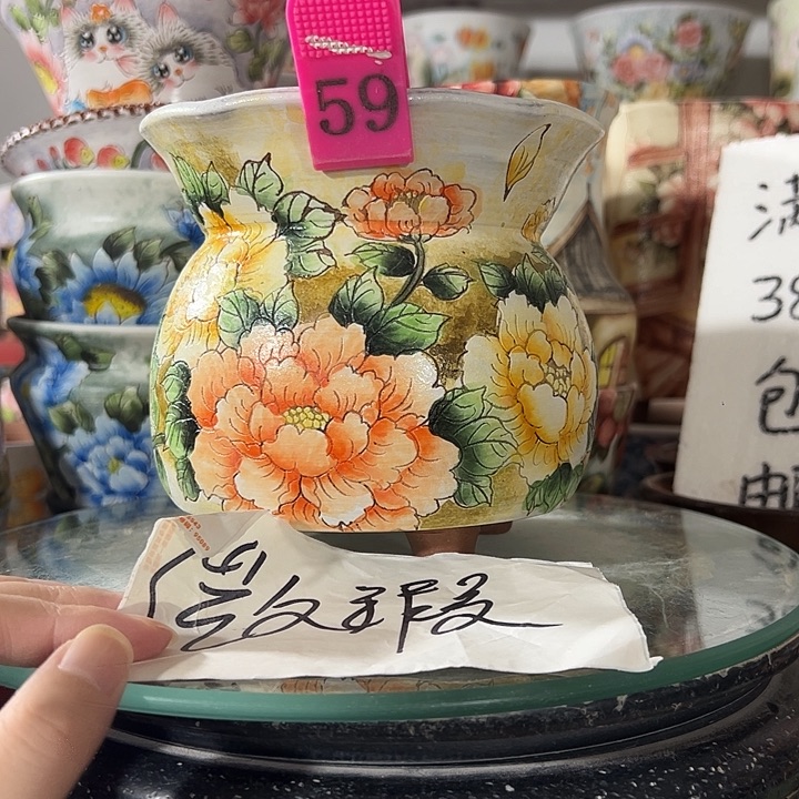 ****u景德镇手绘花盆 满38包邮
