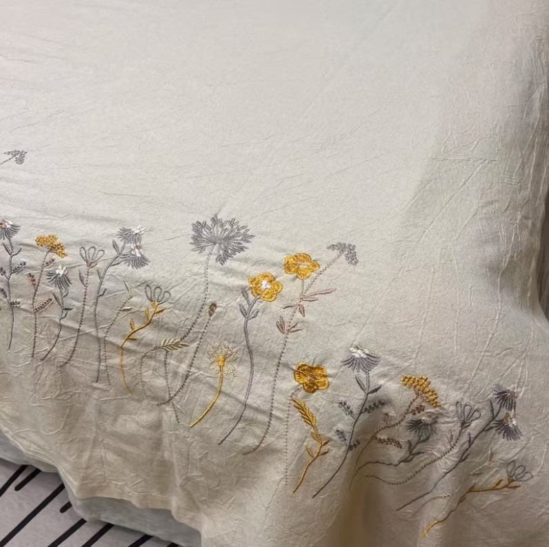 【秋色】100%汉麻刺绣大床单 吸湿透气 杀菌抑菌
