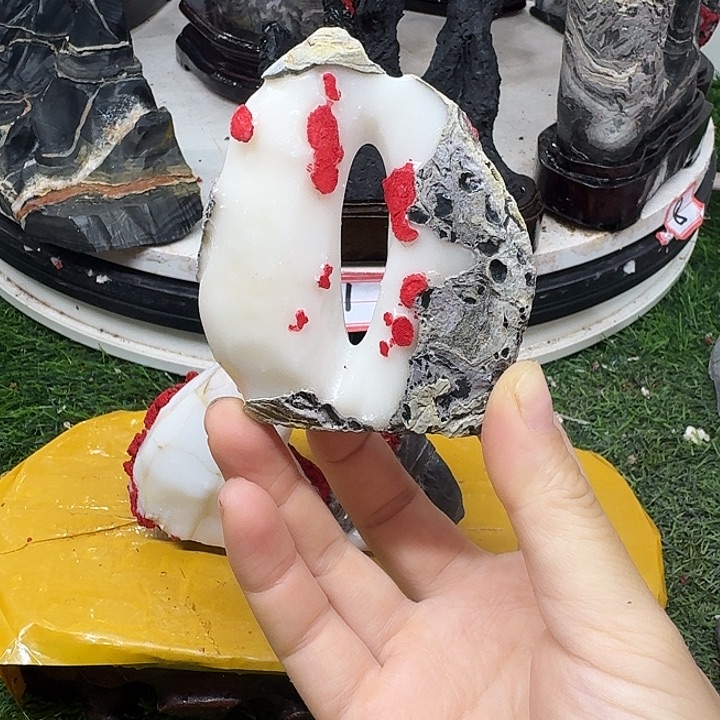 石材广****地灵璧石白灵玉八音磬