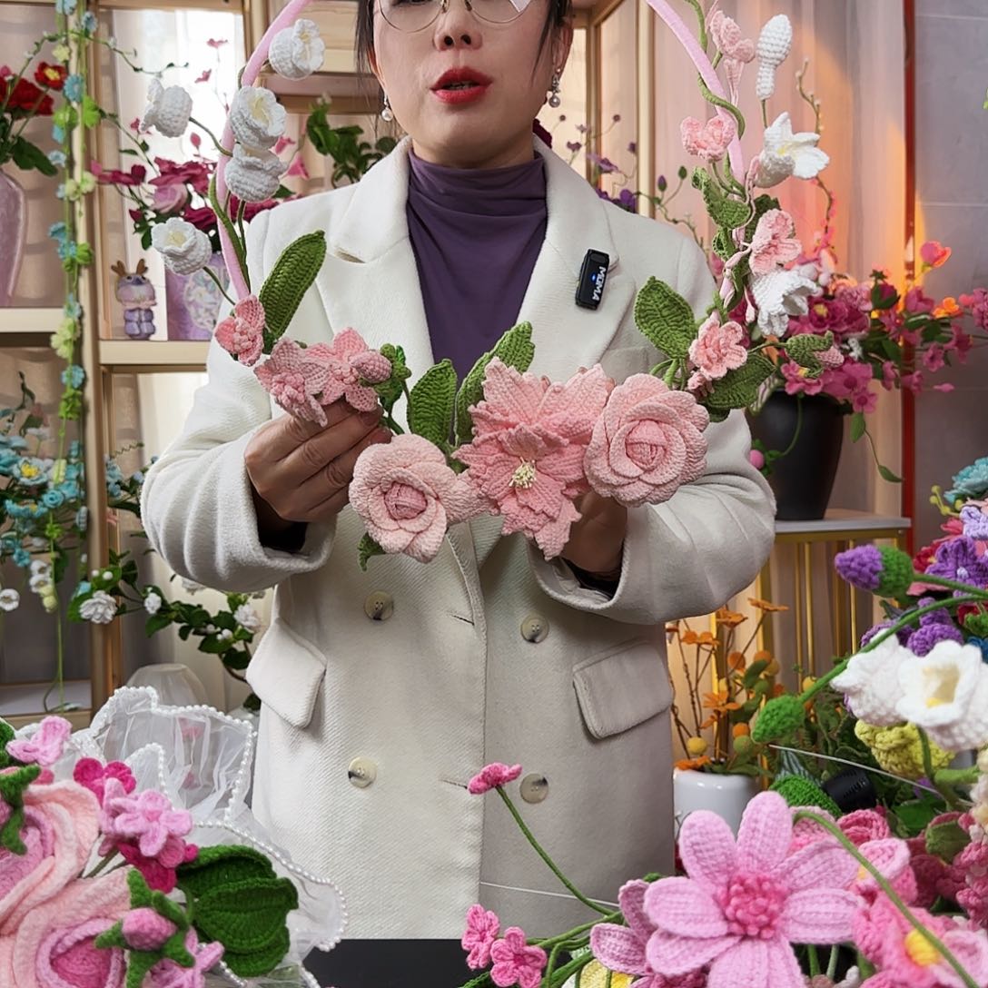 纯手工钩织钩织花环