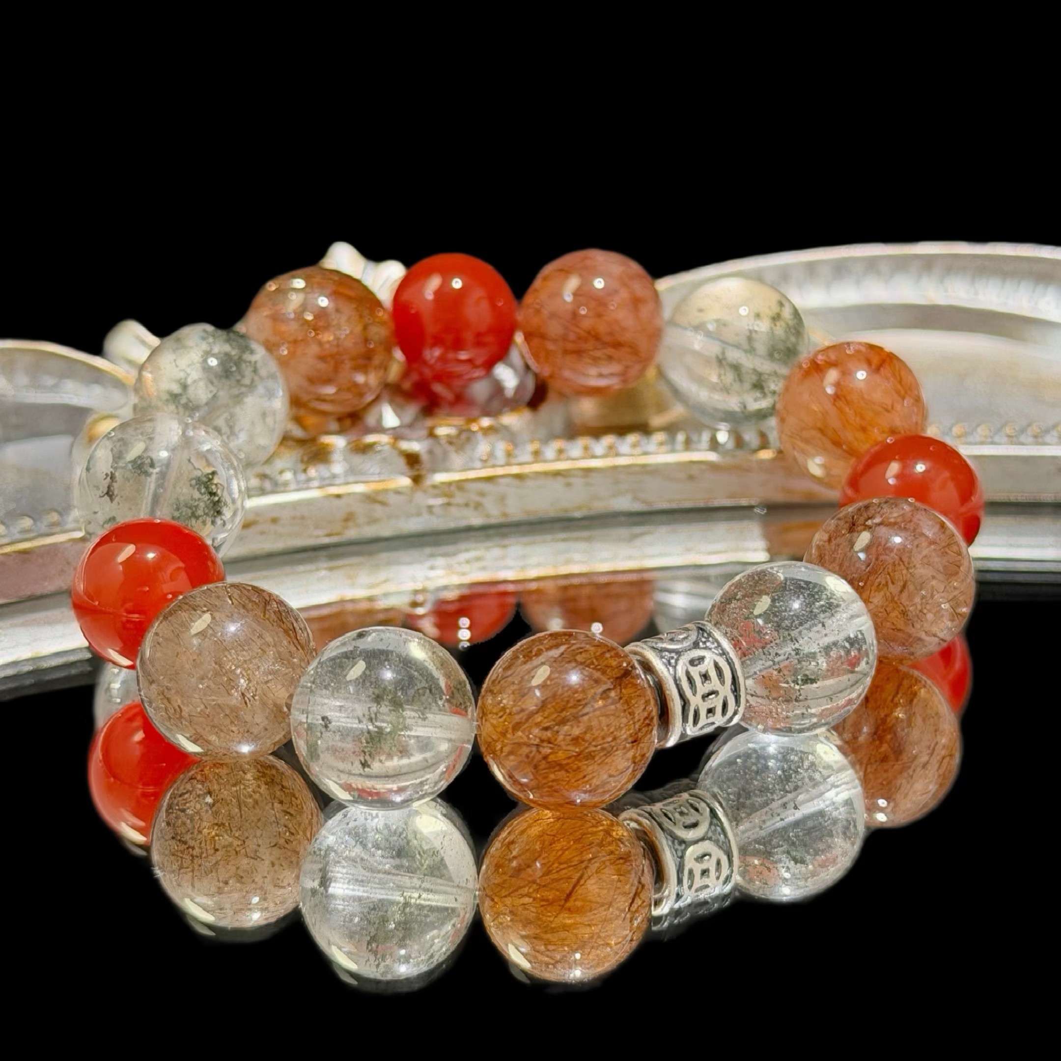 【胭昭】新年款丨绿幽灵+黑金超丨木系/火系/米米系列天然水晶手串