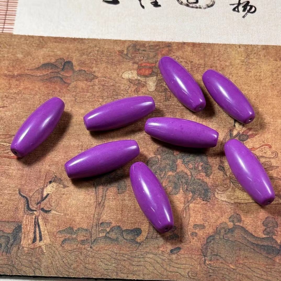 627号紫色桶珠38*14吊坠