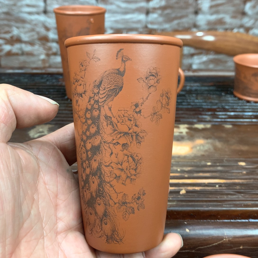 紫砂茶壶原矿赵庄朱泥可乐杯