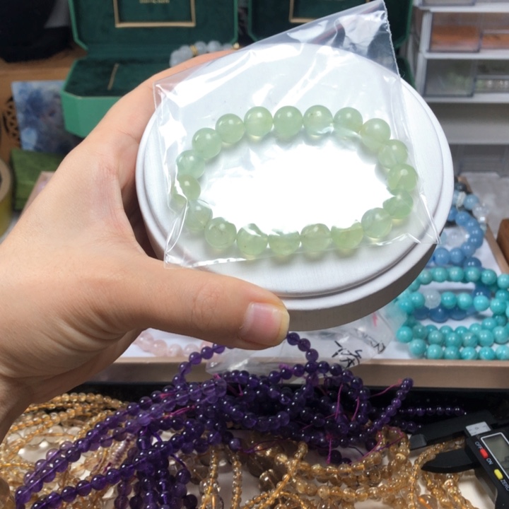 水晶手链银S925镶嵌葡萄石