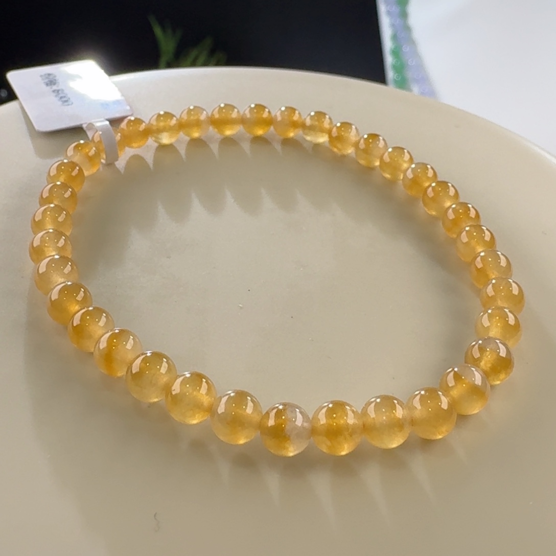 翡翠手链未镶嵌冰黄翡单圈卡5