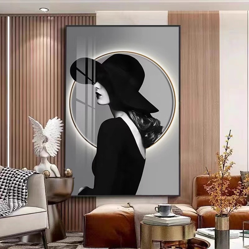 轻奢人物客厅装饰画美女玄关画挂画沙发背景墙落地画过道走廊壁画