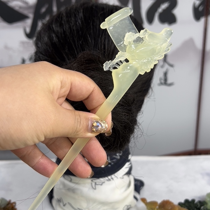 定制蛇纹石玉毛货发饰