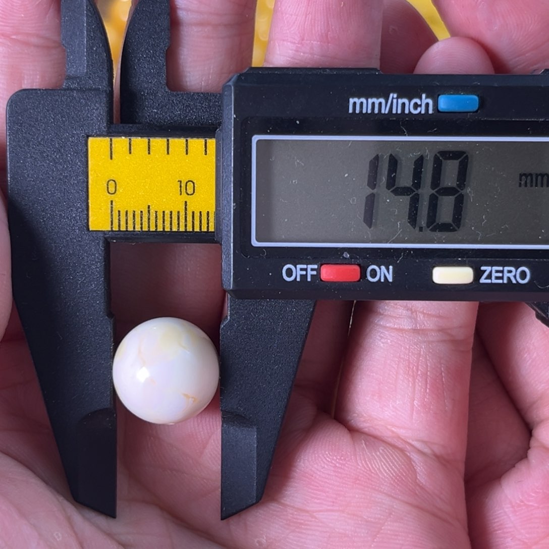 琥珀裸石未镶嵌蜜蜡白蜡无瑕疵1.5孔道