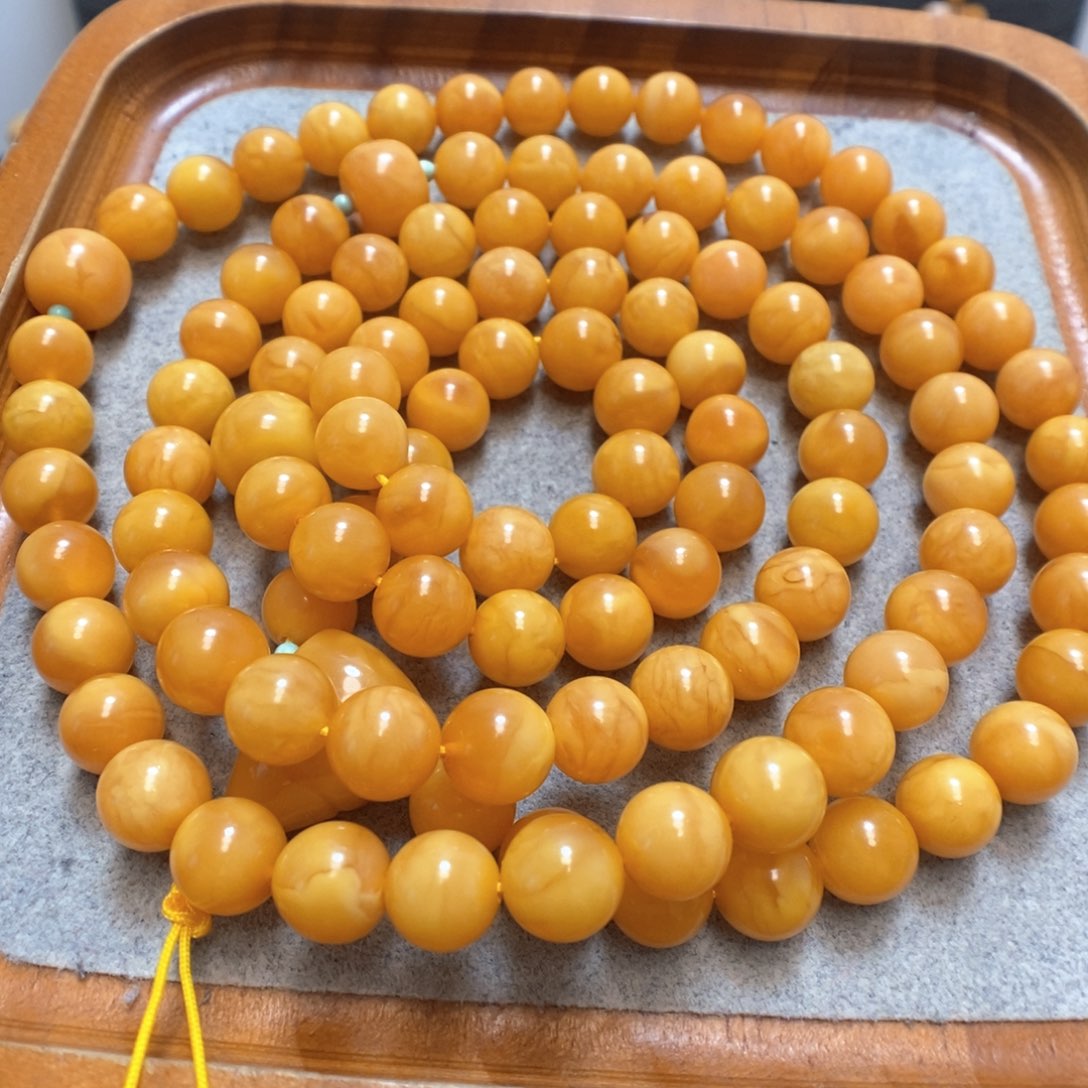 未镶嵌蜜蜡手串蜜蜡