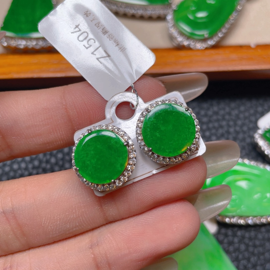 【闪购商品】翡翠银S925镶嵌吊坠(不含链)翡翠