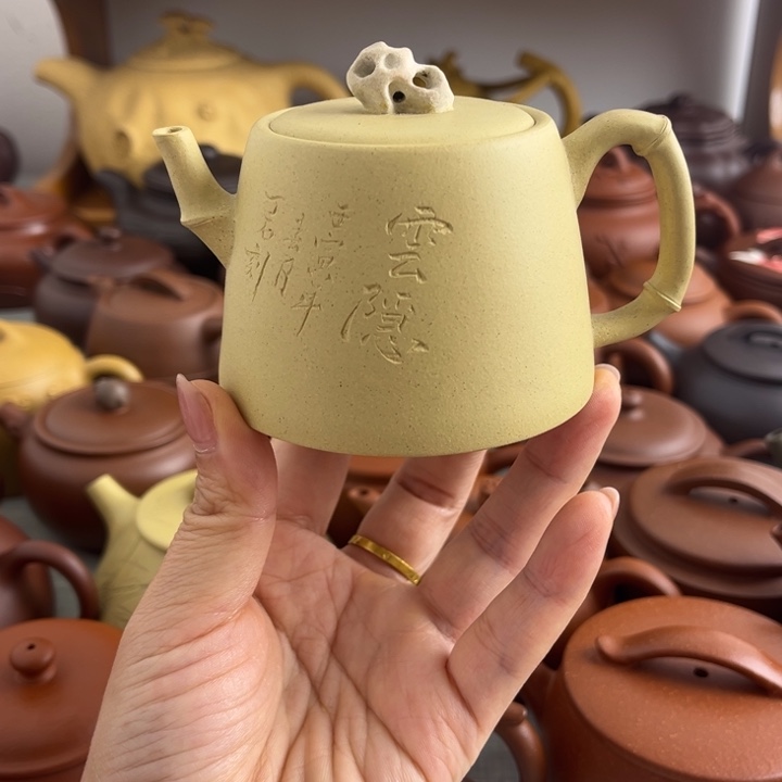 茶壶紫砂150cc本绿半手微瑕