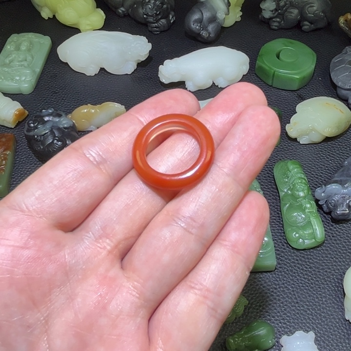 枫***叶未镶嵌南红玛瑙戒指