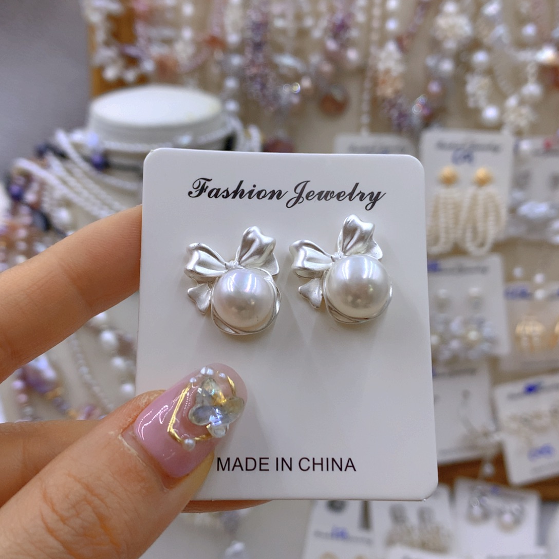 淡水珍珠耳饰 银S925镶嵌