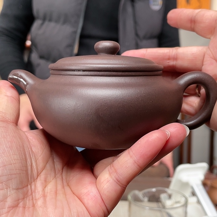 紫泥茶壶老紫泥扁腹