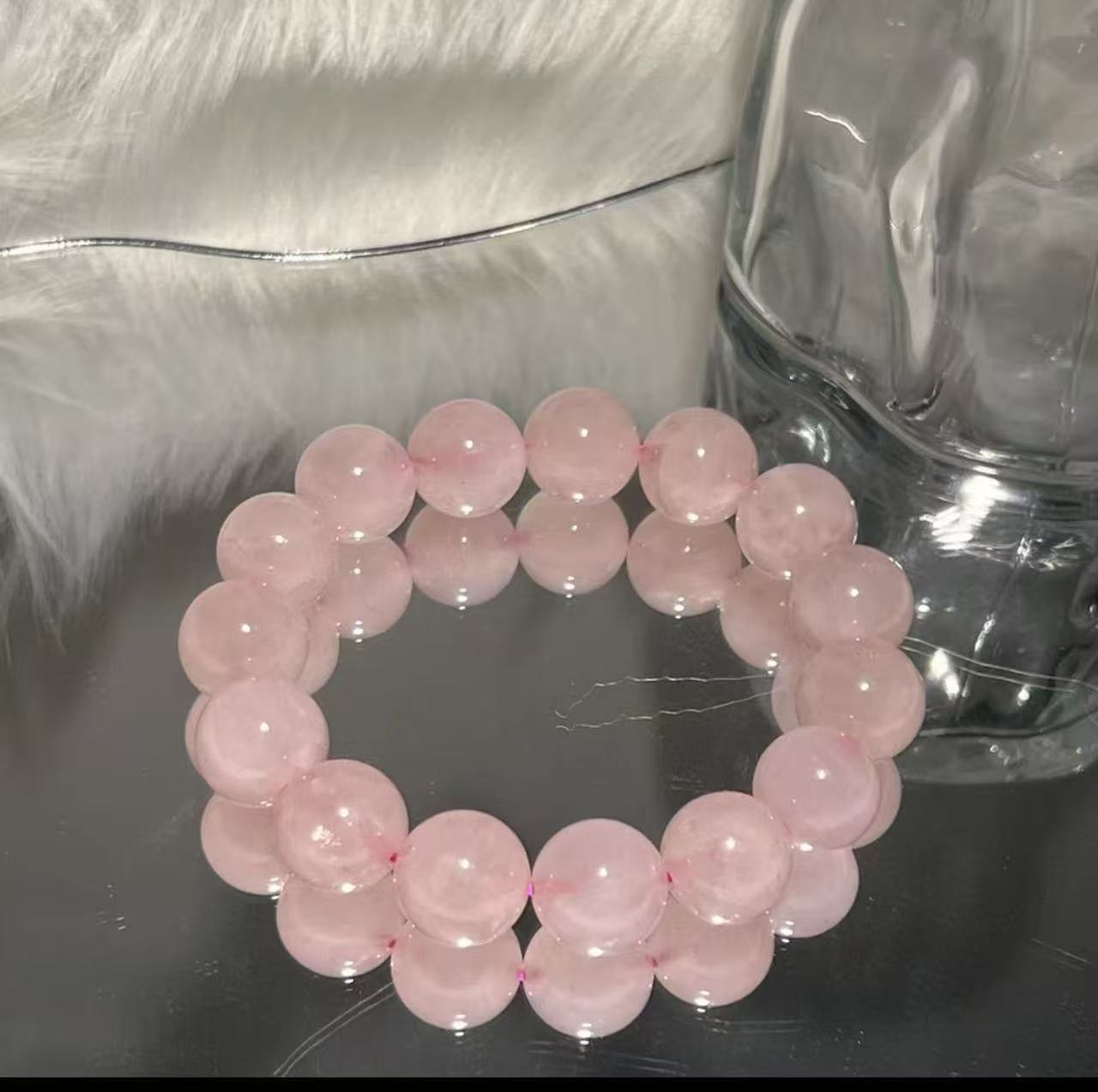 粉水晶素串一条