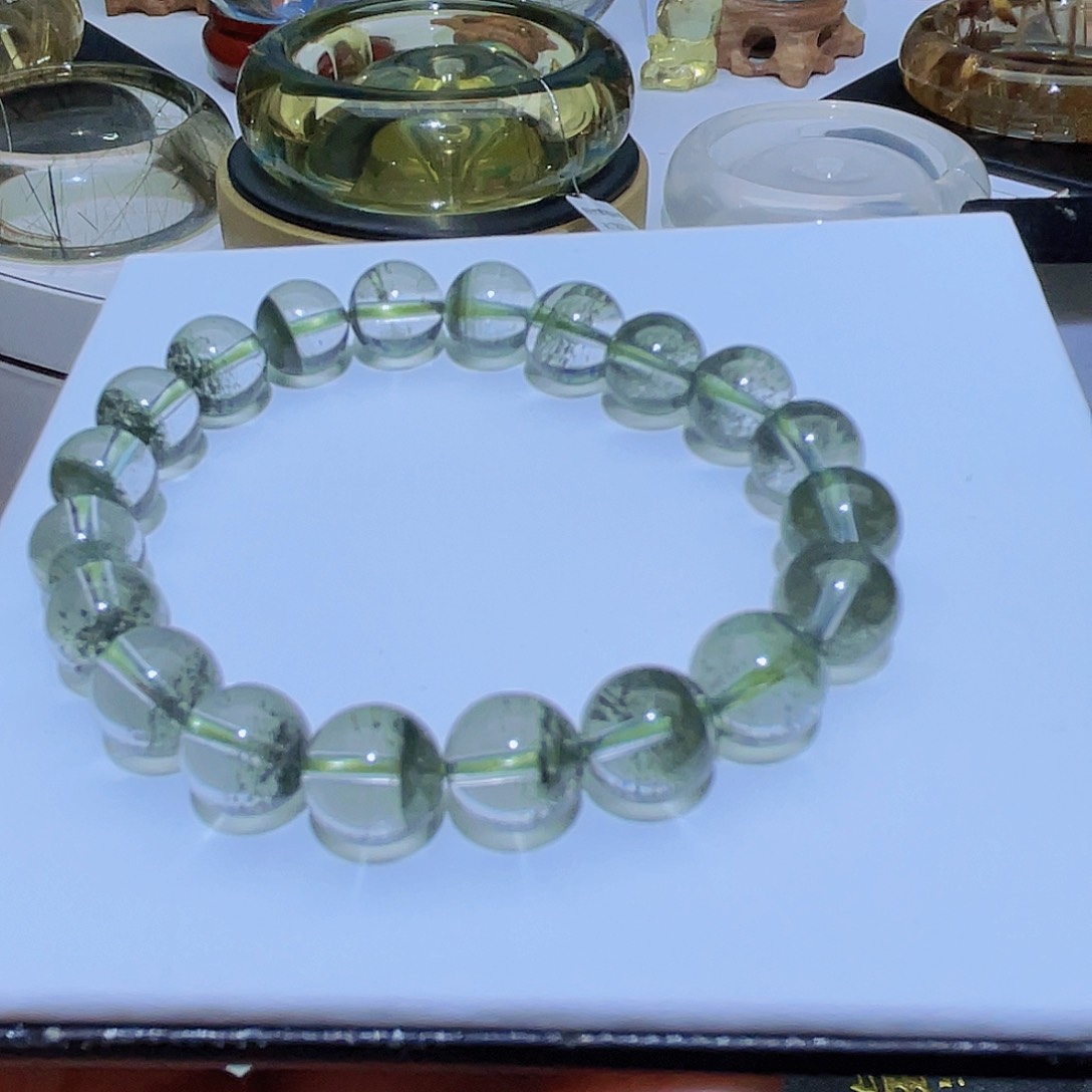 水晶手串未镶嵌天然绿幽灵9➕