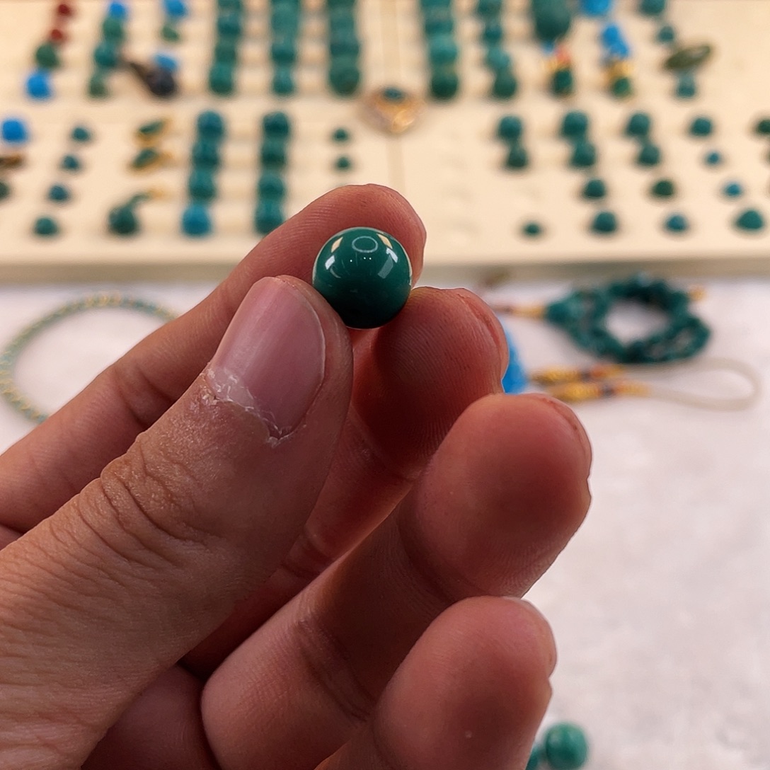 绿松石未镶嵌耳饰