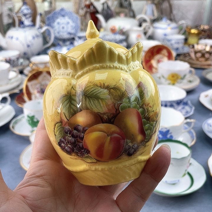 中古海外欧瓷盘盘子小房子