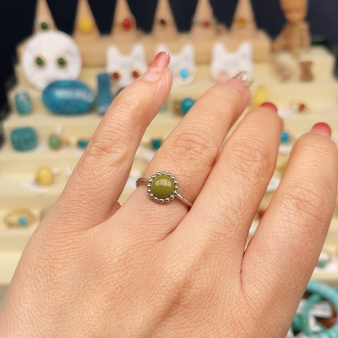 绿松石戒指银S925镶嵌
