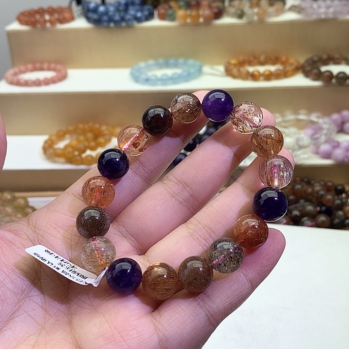 水晶手链未镶嵌广****墅黑加仑超七12