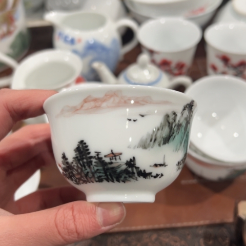 醴陵高温瓷器釉下手绘80毫升