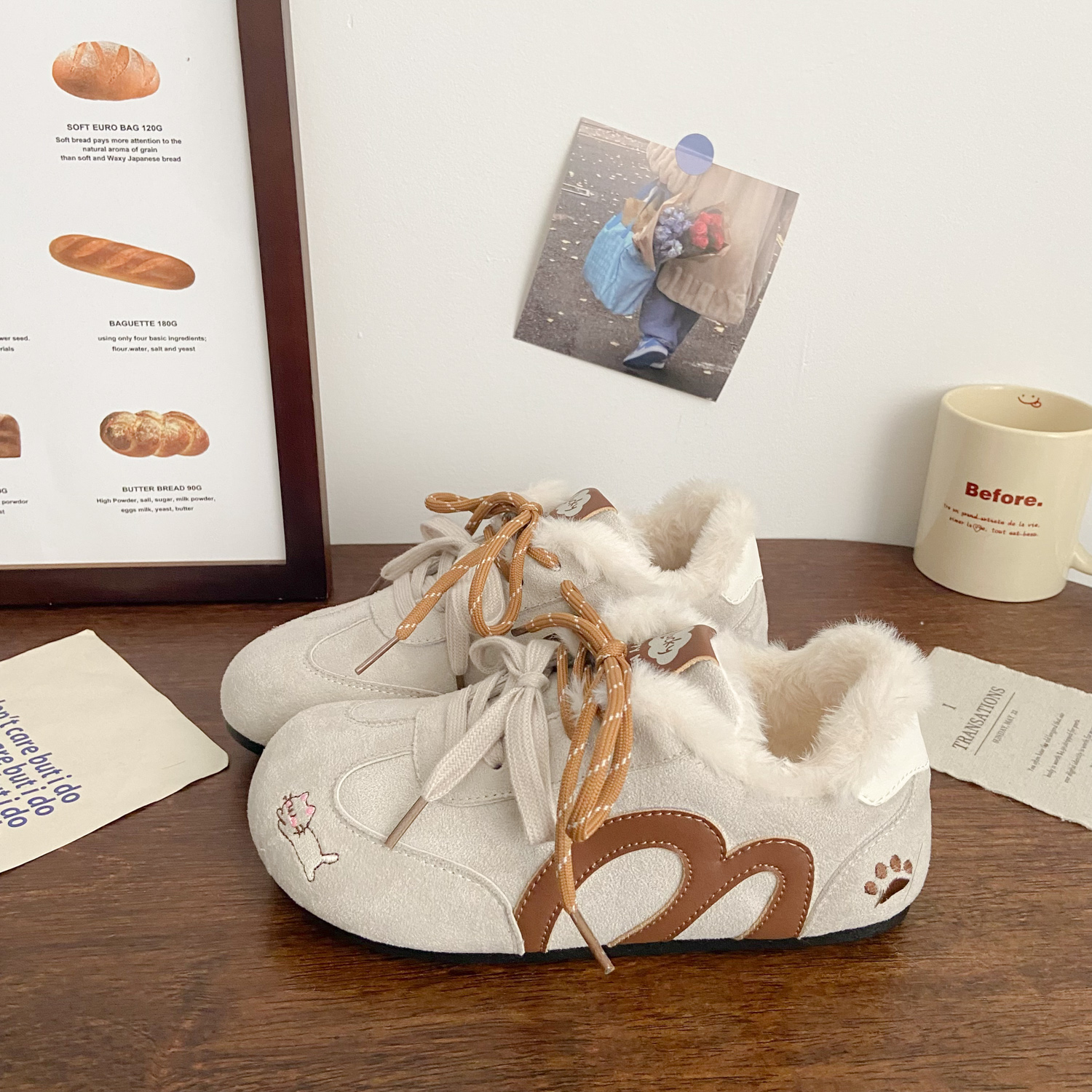 安踏联名WONST丑萌加绒板鞋女泡芙2025冬季新款chic小众保暖棉鞋