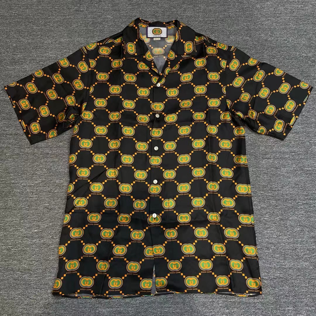未使用 GUCCI/古驰 满印短袖衬衫/尺码：46