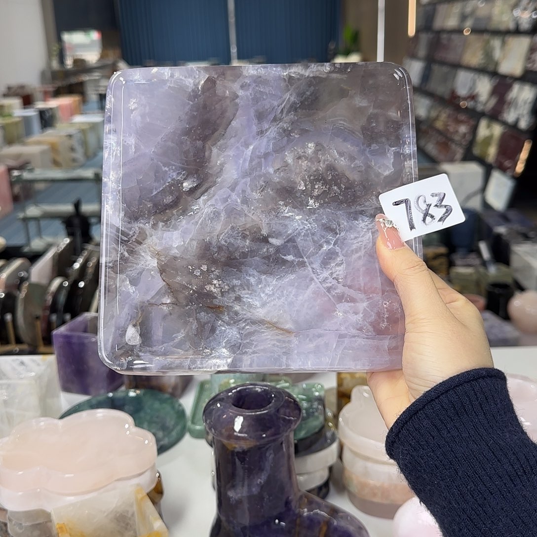 石材紫莹石方盘783