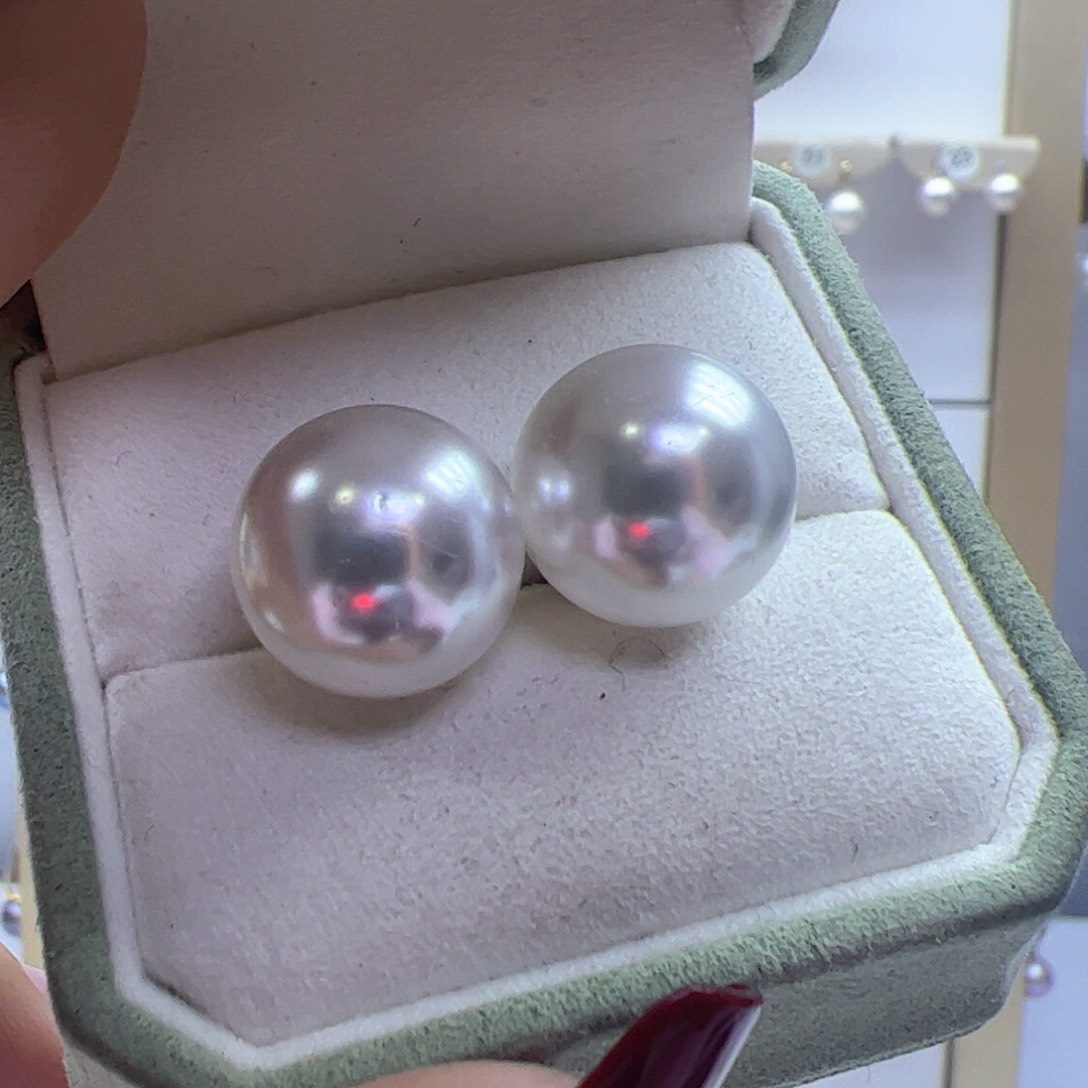 淡水珍珠耳饰银S925镶嵌