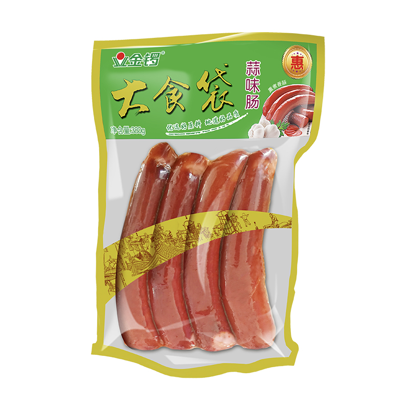 金锣大食袋蒜味烤肠380g*4支切片下酒肉香十足【悠悠专属】