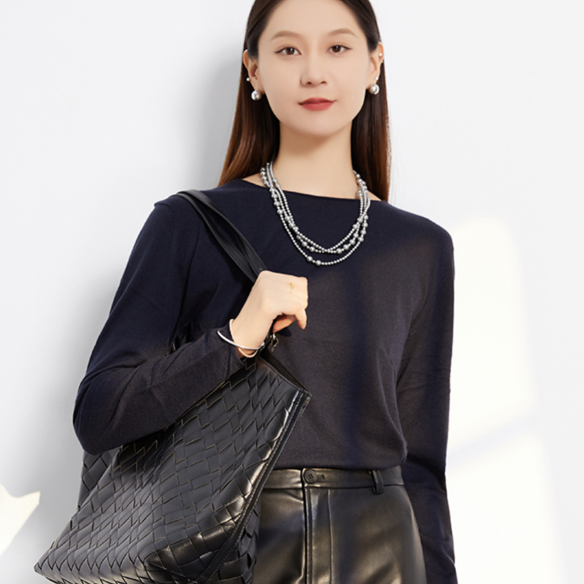 GEJIN/歌锦初秋新款桑蚕丝圆亲肤柔软百搭长袖上衣GJ32560120