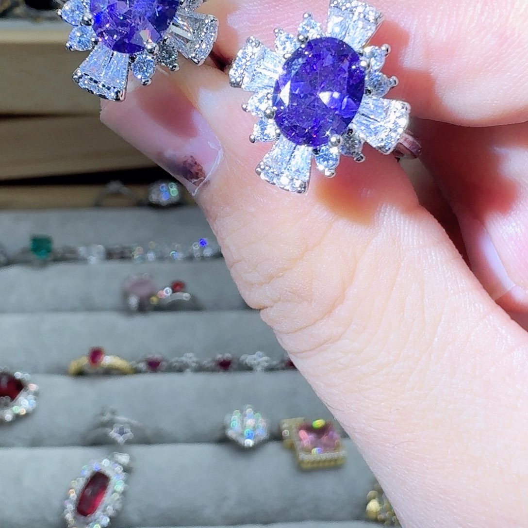 托帕石戒指银S925镶嵌