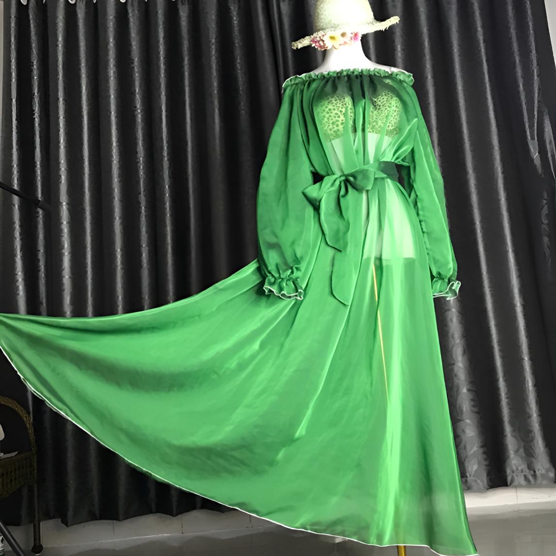 新款丝滑飘逸清新透视性感连衣裙纯欲风气质时尚百搭洋气甜美遮肉