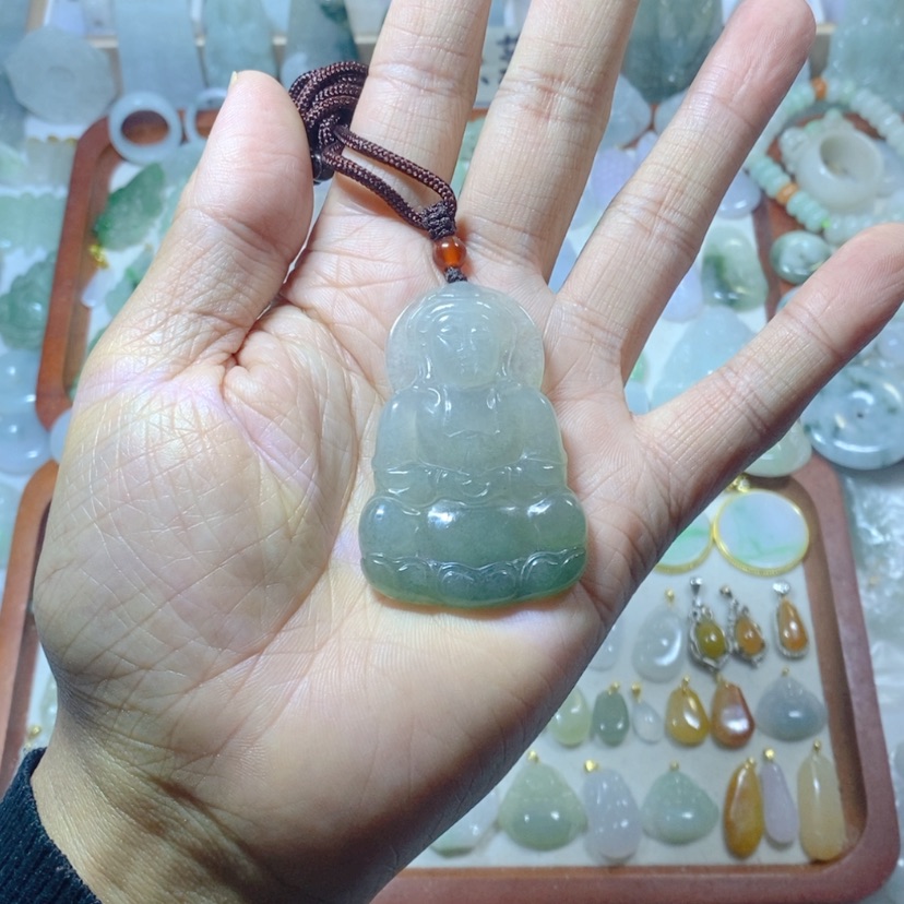 【闪购商品】颈饰未镶嵌翡翠醉**湖挂件