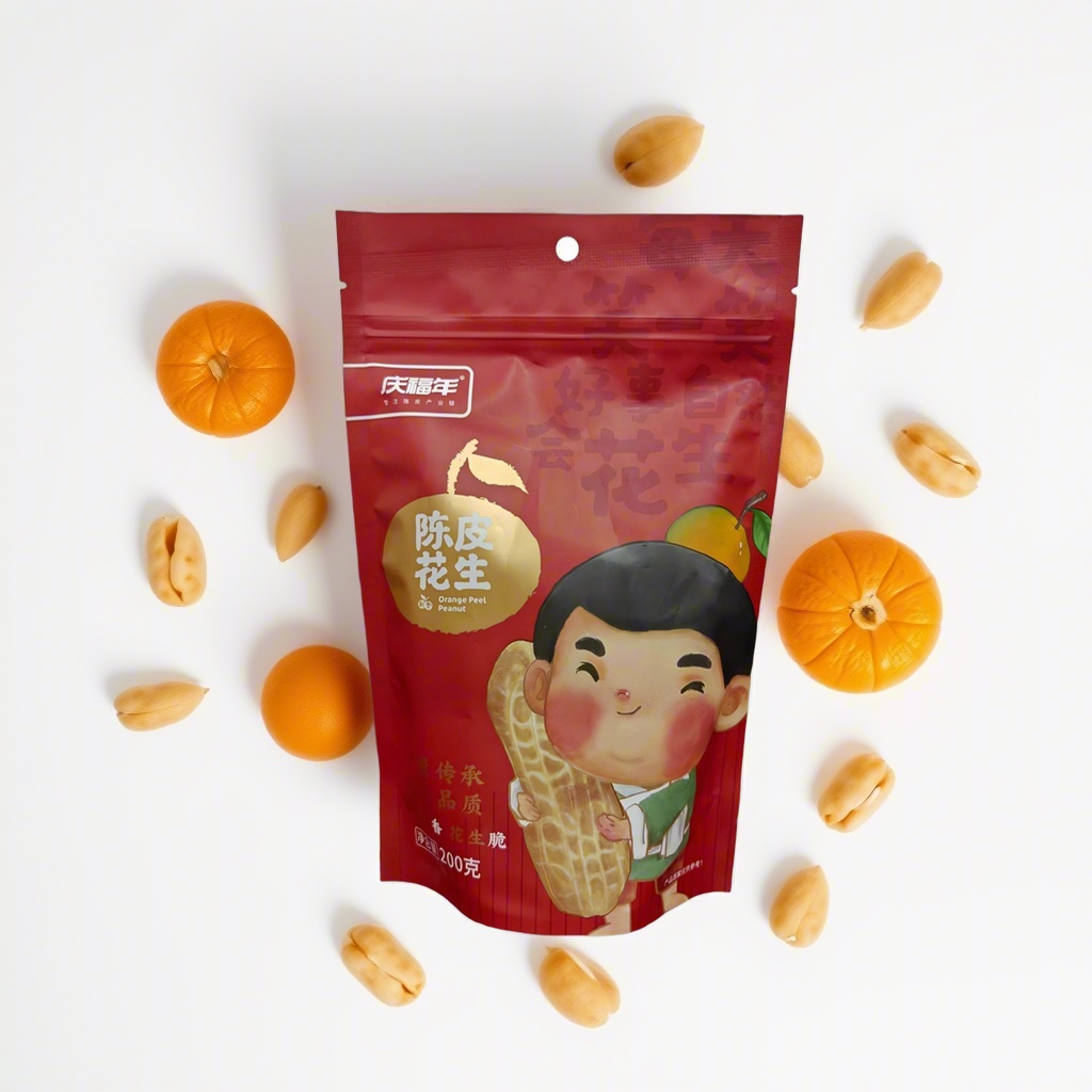 QINGFUNIAN/庆福年新会原产地陈皮花生带壳炒货零食袋装200克