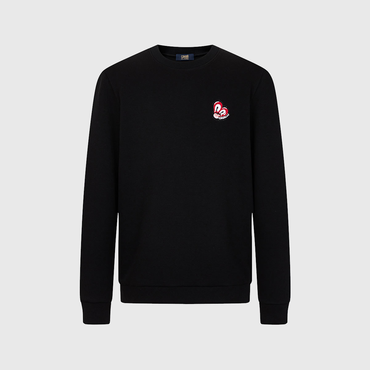 CAVALLI CLASS  25春夏时尚爱心刺绣百搭男式长袖圆领卫衣 RWC535