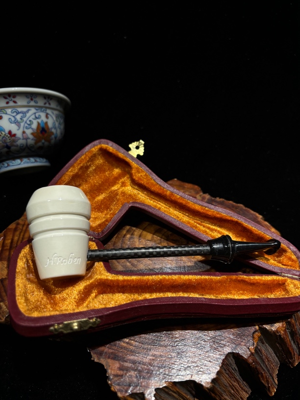 H.Roben海泡石斗 大力水手锤子斗 带皮盒