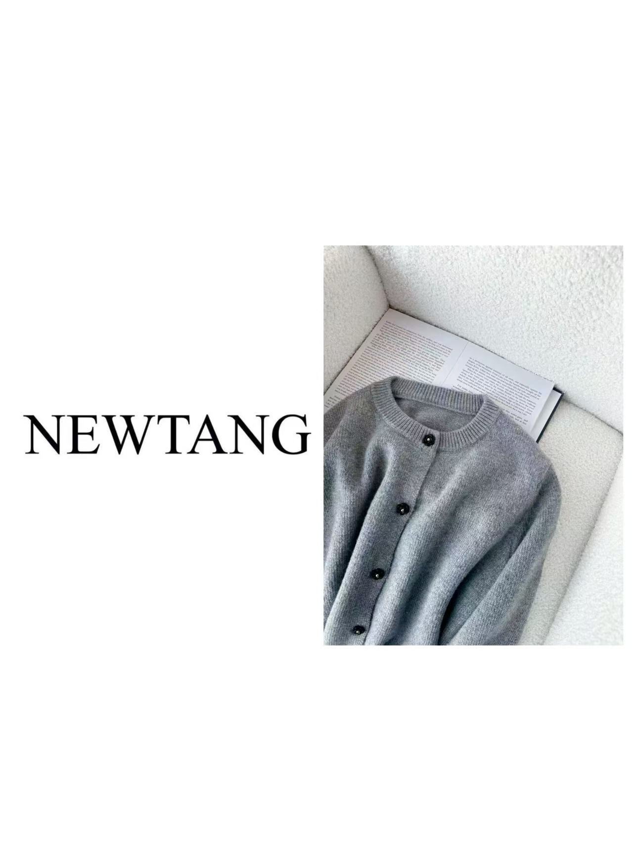 【山茶花】120洋气百搭山茶花扣子开衫女款宽松显瘦针织衫外套毛衣