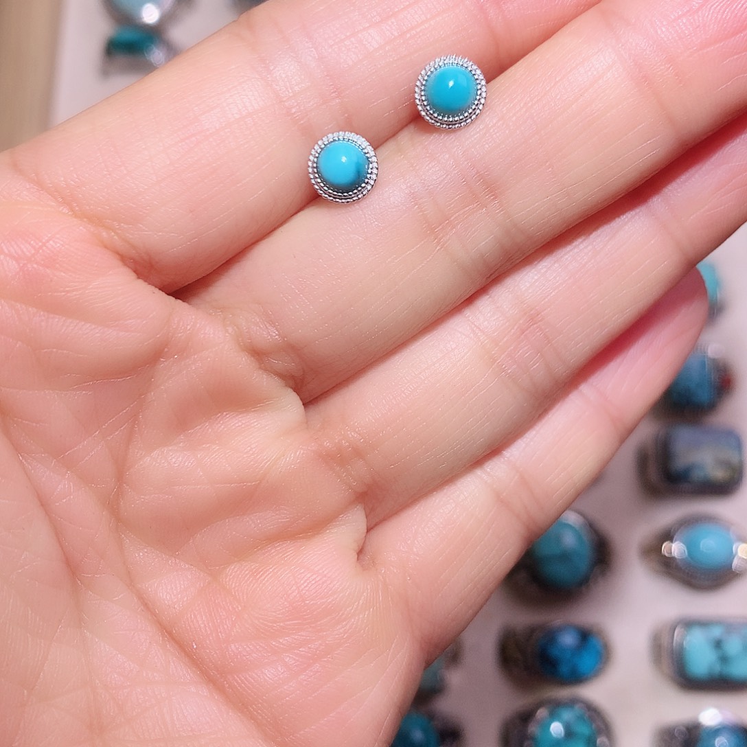 绿松石银S925镶嵌挂件