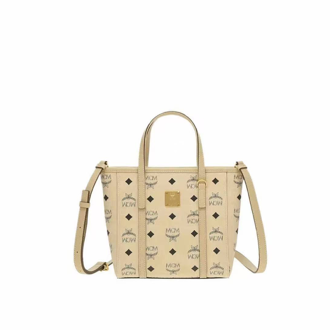 未使用 MCM 【冰】奶茶色老花斜挎包