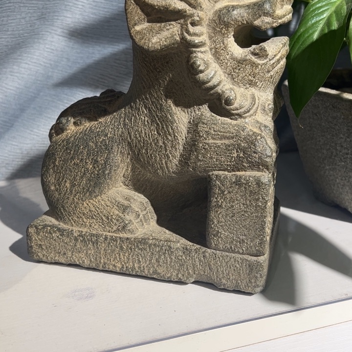 石材小***画狮子福建青石