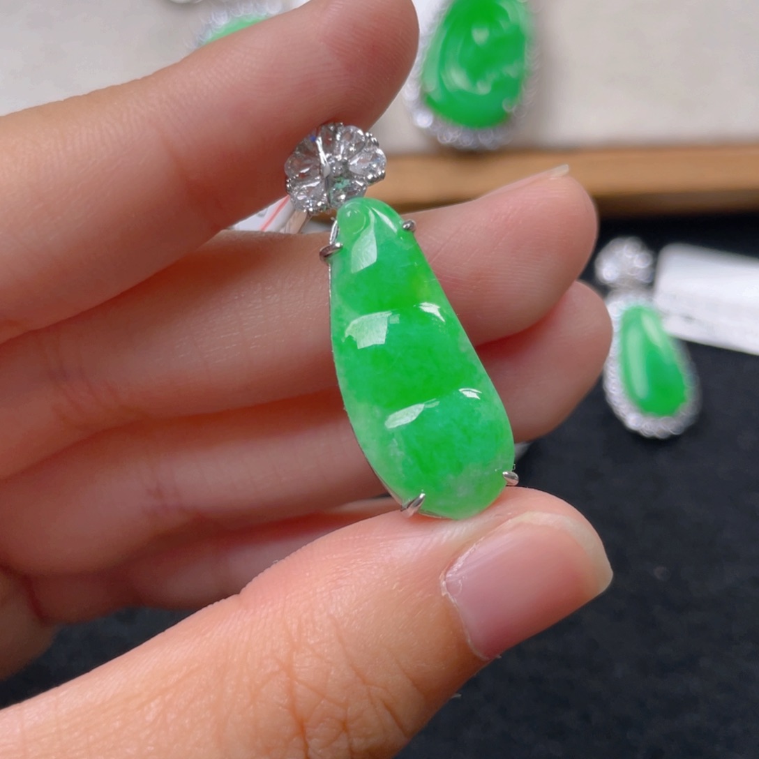 翡翠银S925镶嵌吊坠(不含链)m m m m m