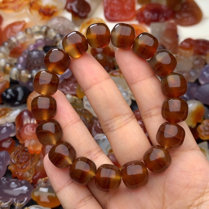 常***粉玛瑙/玉髓颈饰未镶嵌