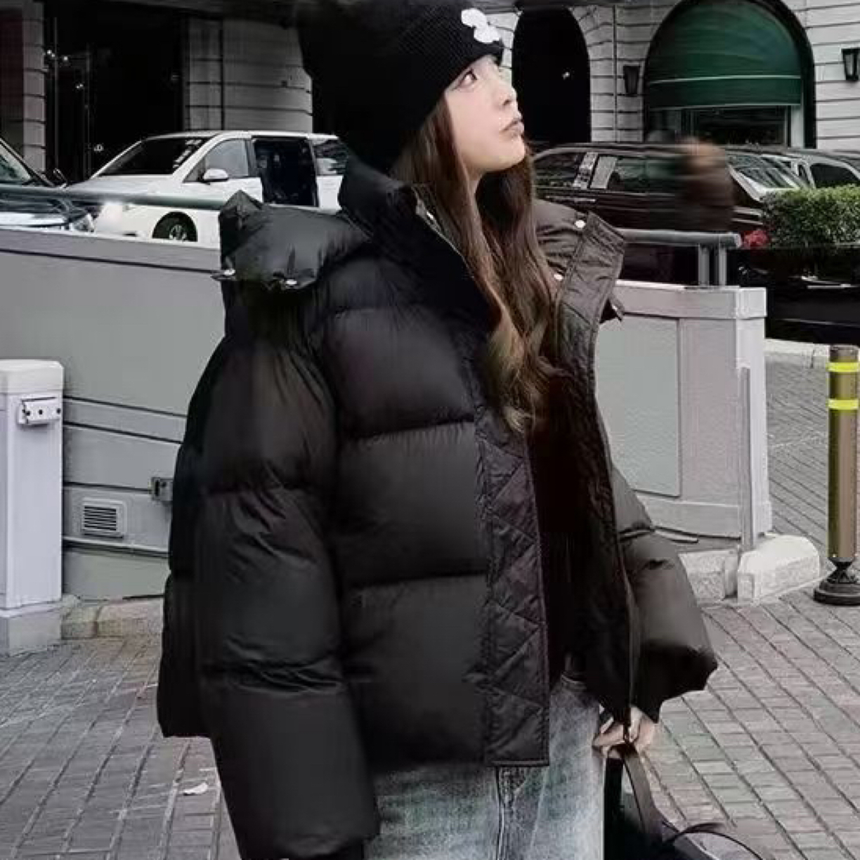 连帽短款羽绒外套（建议150斤内）
