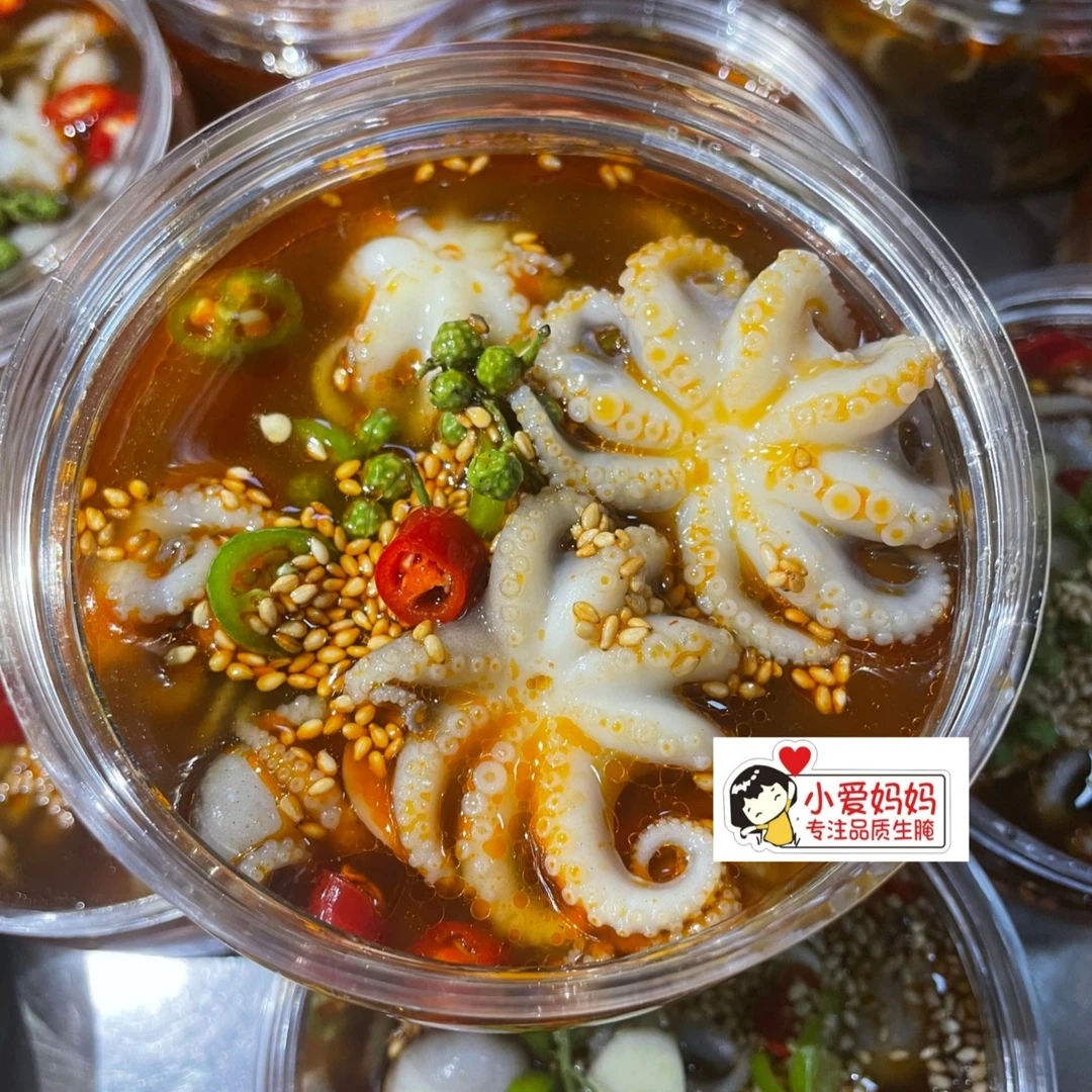 【小爱妈妈】捞汁八爪鱼300g*4香辣即食八爪鱼罐头麻辣小海鲜下饭菜