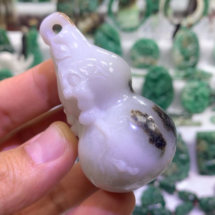 独山玉未镶嵌葫芦手把件